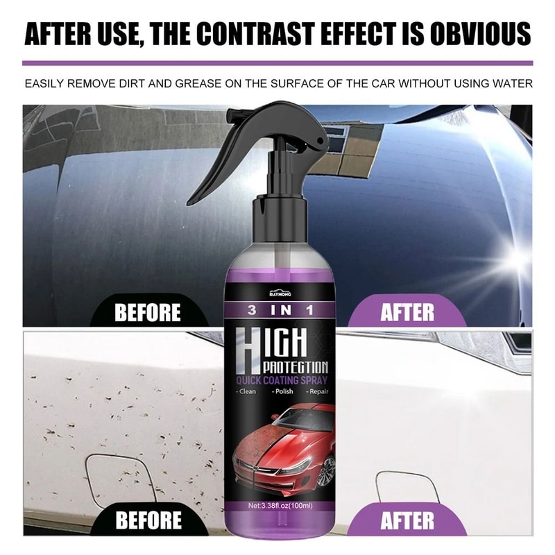 3 In 1 Rapid Ceramic Coating Spray For Car Paint Wheels And Glass 4