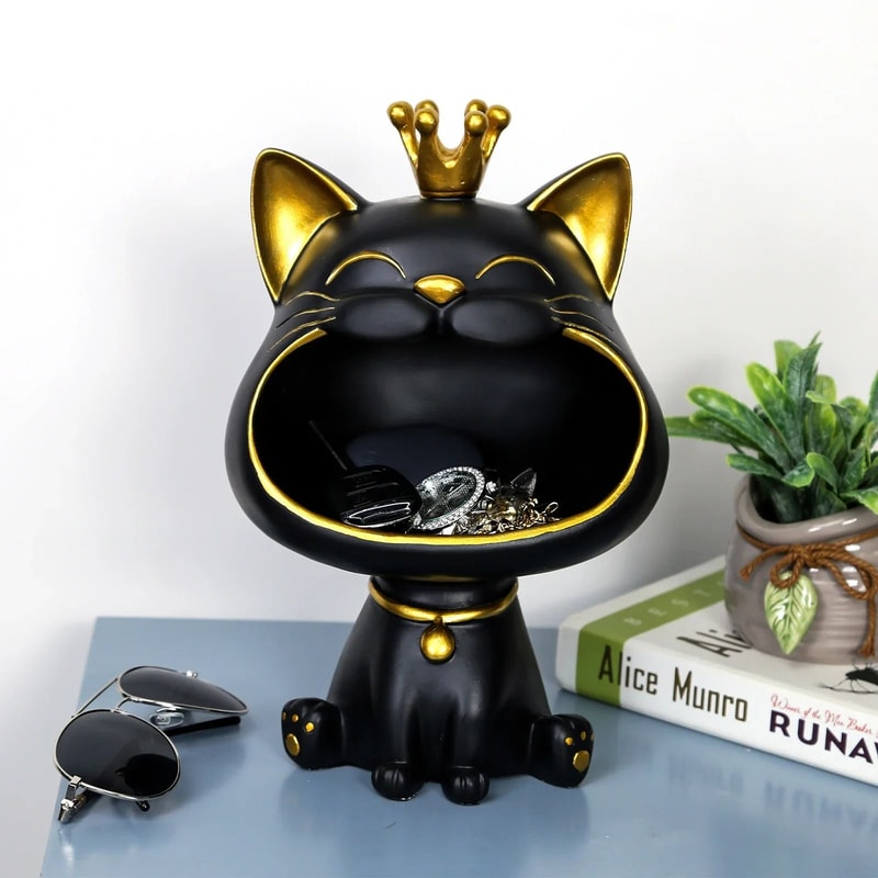 Fortune Crown Decorative Cat Entrance Key Storage Tray For Home Decor 4