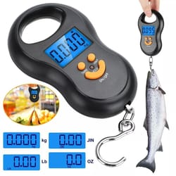portable 110.23lb digital hanging scale with lcd display for fishing and luggage