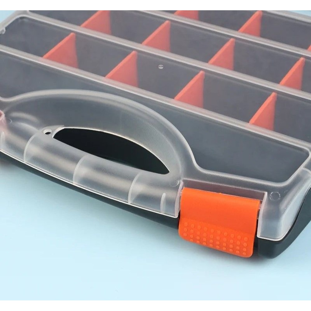 Portable Plastic Tool Parts Organizer Box With Adjustable Storage 2