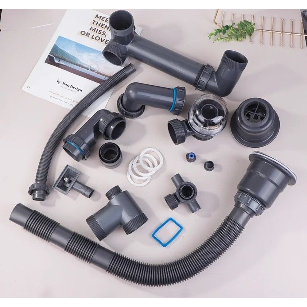 Kitchen And Bathroom Sink Drain Pipe Set With Odor Blocking Design 3