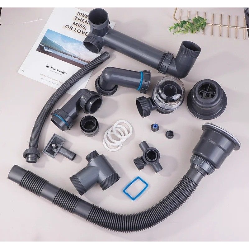 Kitchen And Bathroom Sink Drain Pipe Set With Odor Blocking Design 3