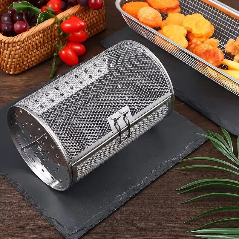Stainless Steel Rotisserie Grill Basket Drum For Oven And Air Fryer Cooking 3