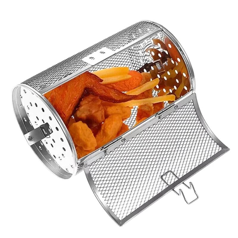 Stainless Steel Rotisserie Grill Basket Drum For Oven And Air Fryer Cooking 4