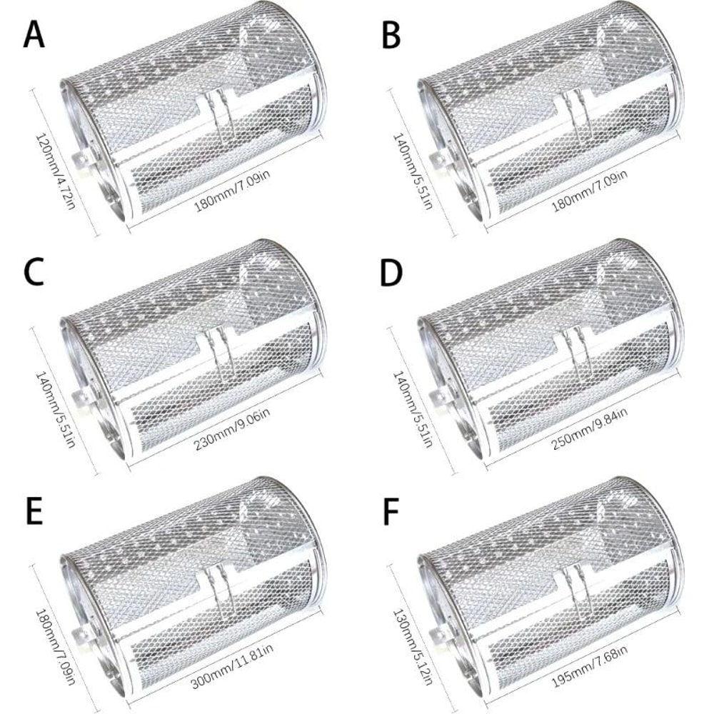 Stainless Steel Rotisserie Grill Basket Drum For Oven And Air Fryer Cooking 5