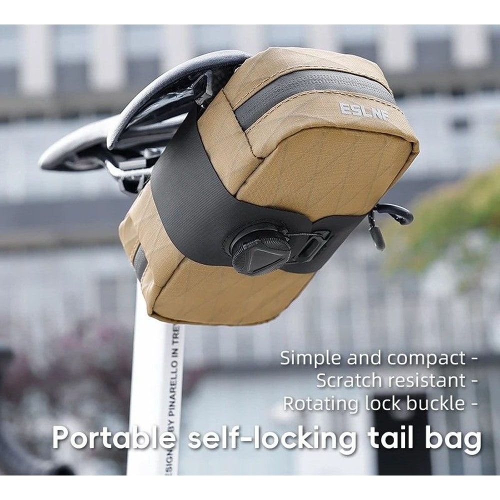Waterproof Bicycle Saddle Tail Bag With Self Locking Knob For Storage 0