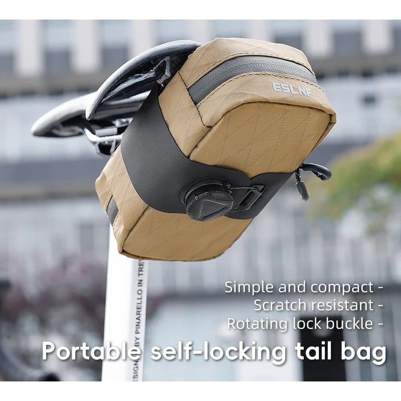 Waterproof Bicycle Saddle Tail Bag With Self Locking Knob For Storage 0