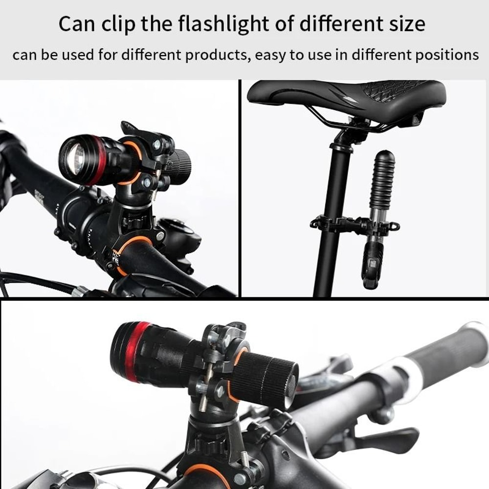 360 Degree Rotation Bike Flashlight Holder Mount For Bicycle 4