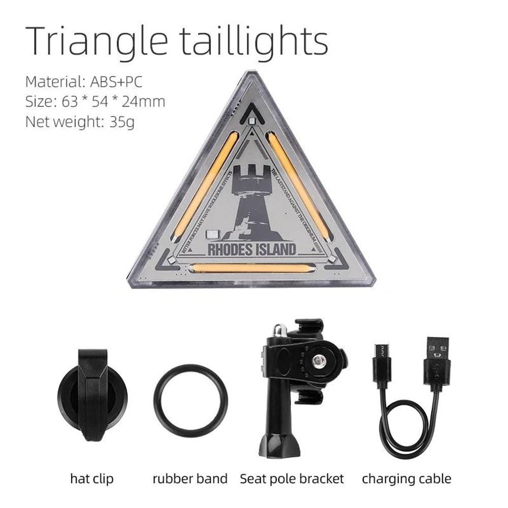 Triangle Bicycle Tail Light Safety Warning Light For Cycling 6