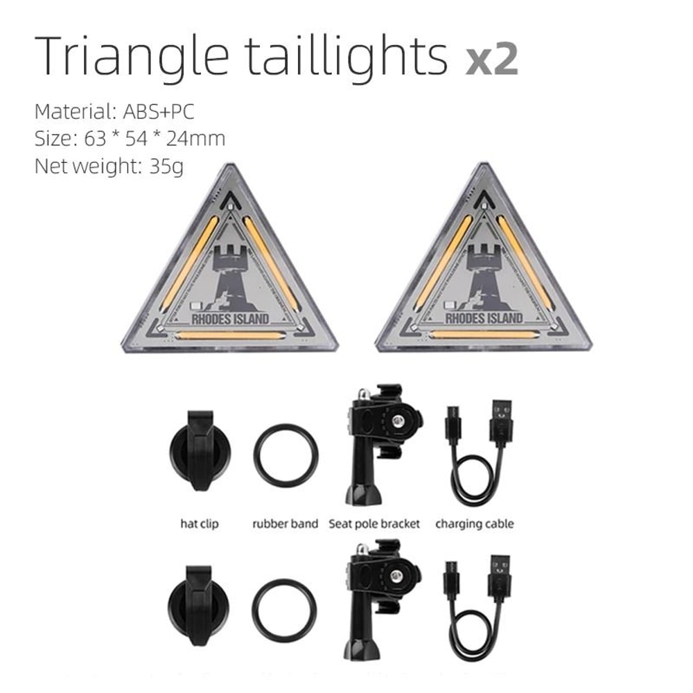 Triangle Bicycle Tail Light Safety Warning Light For Cycling 7