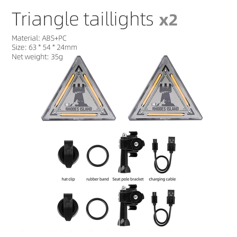 Triangle Bicycle Tail Light Safety Warning Light For Cycling 7
