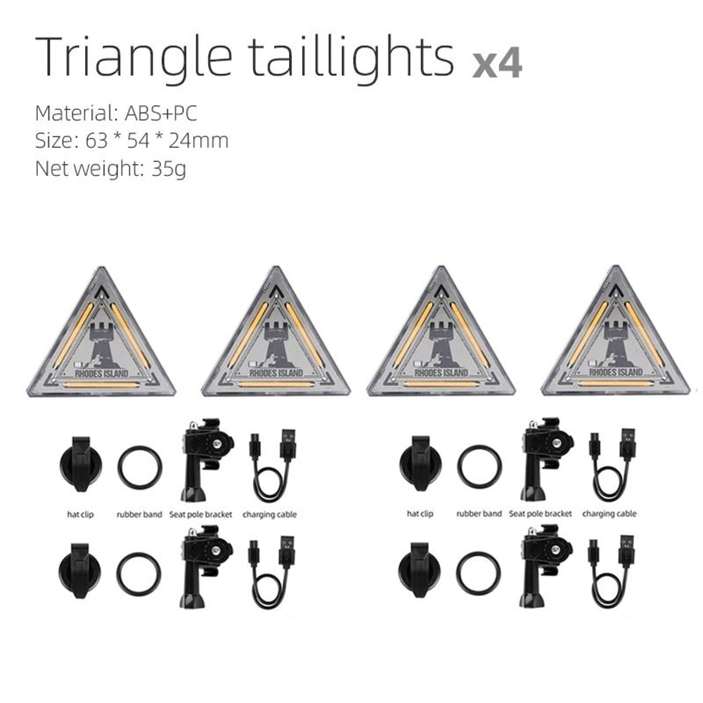 Triangle Bicycle Tail Light Safety Warning Light For Cycling 8