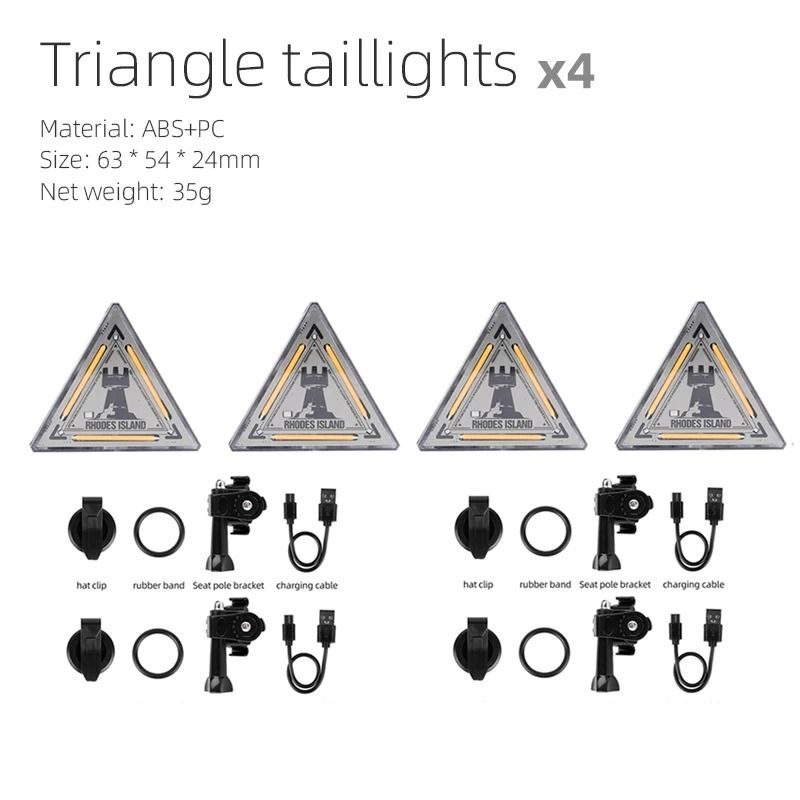 Triangle Bicycle Tail Light Safety Warning Light For Cycling 8