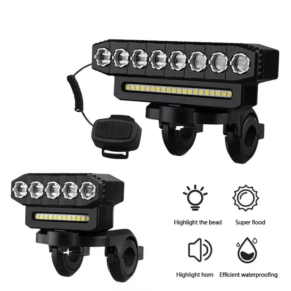 High Bright LED Front Bike Light With USB Charging And Horn Speaker 0