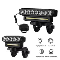 high bright led front bike light with usb charging and horn speaker