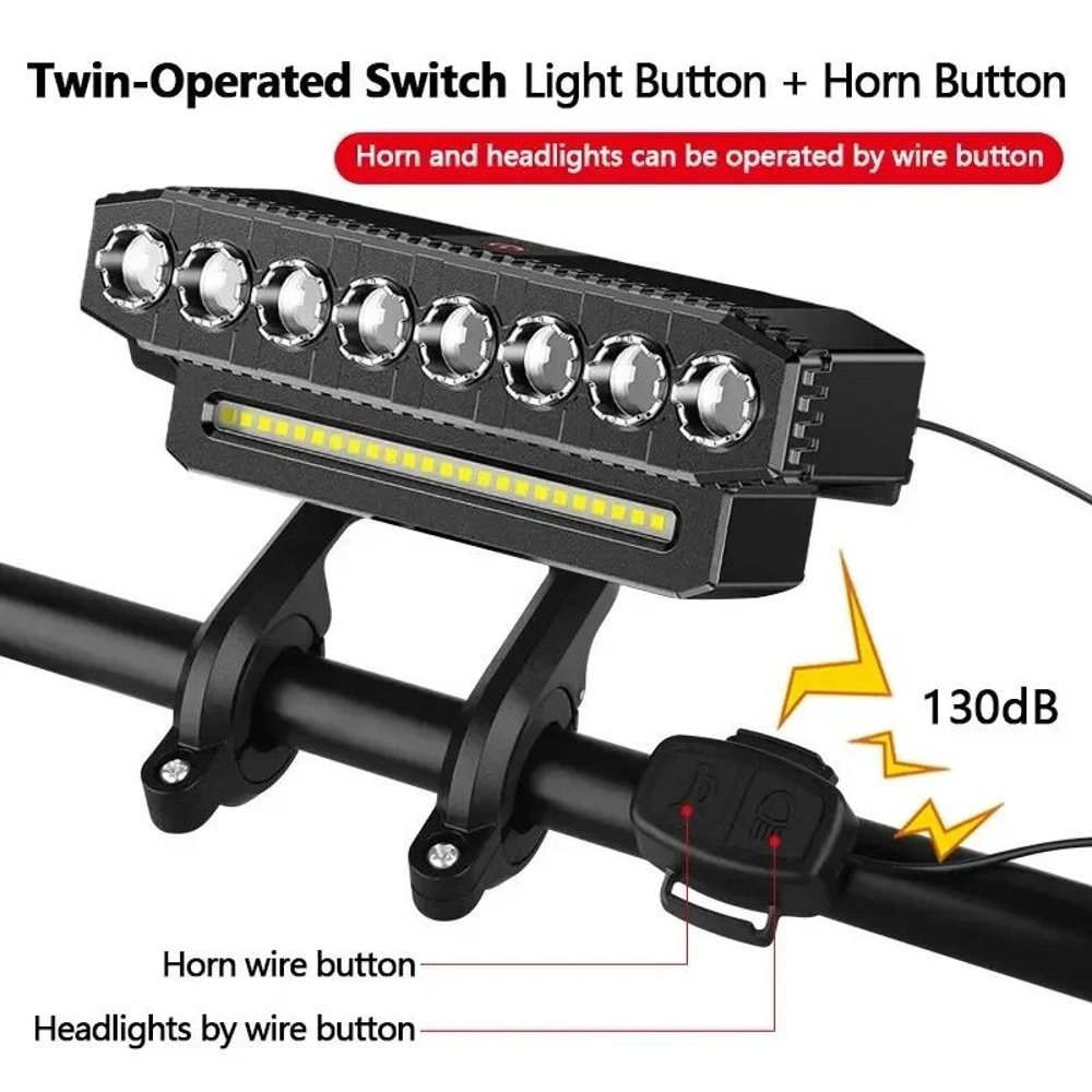 High Bright LED Front Bike Light With USB Charging And Horn Speaker 1