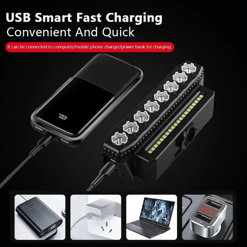 High Bright LED Front Bike Light With USB Charging And Horn Speaker 5