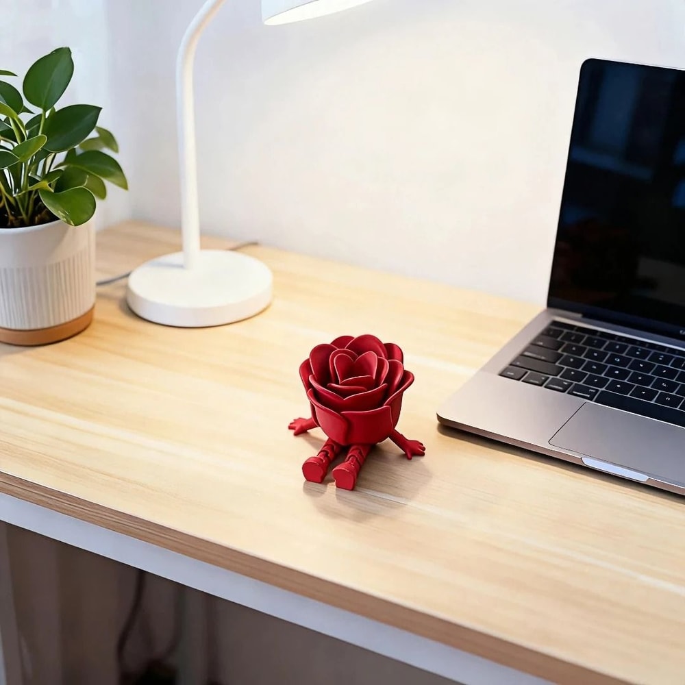 Creative 3D Printed Anthropomorphic Rose Home Decor Ornament 1