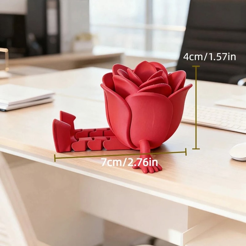 Creative 3D Printed Anthropomorphic Rose Home Decor Ornament 5