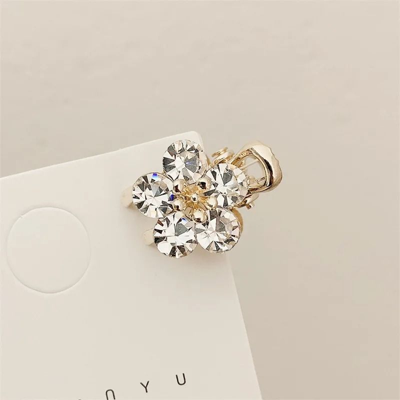 Mini Rhinestone Flower Hair Claw Clips With Strong Grip 2