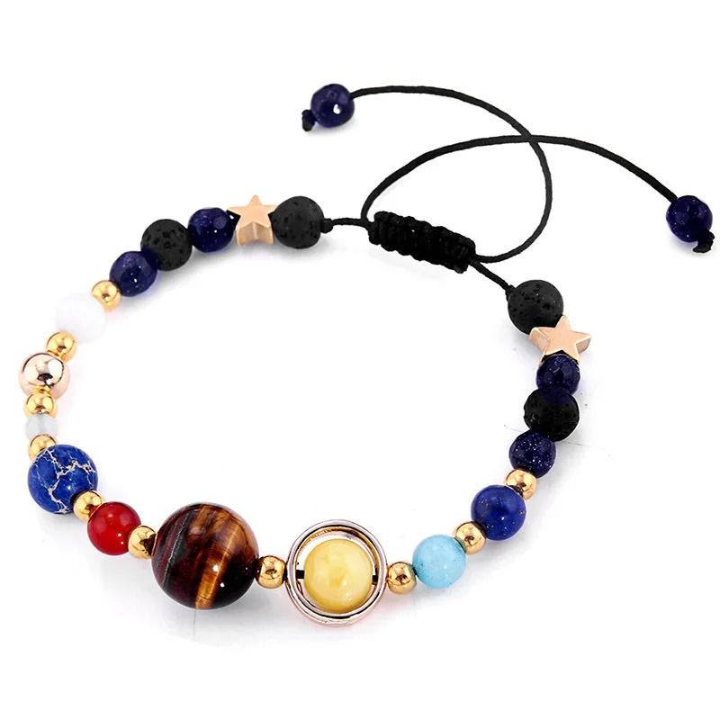 Cosmic Galaxy Solar System Bracelet With Eight Planet Charms 0