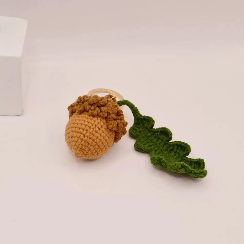 Handmade Acorn And Doll Knitted Keychain For Bags And Cars 3