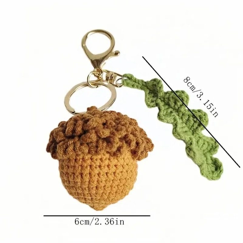 Handmade Acorn And Doll Knitted Keychain For Bags And Cars 4