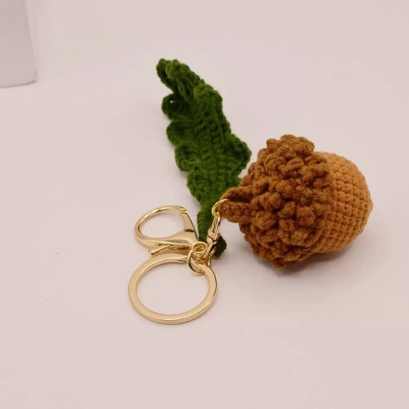 Handmade Acorn And Doll Knitted Keychain For Bags And Cars 5