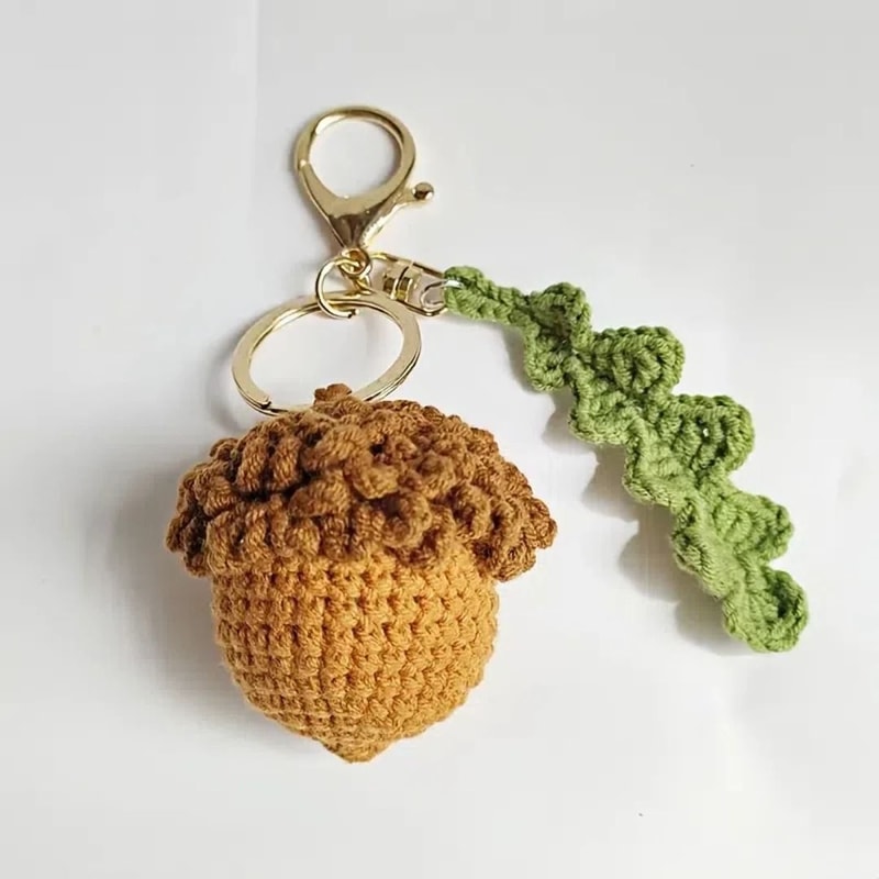 Handmade Acorn And Doll Knitted Keychain For Bags And Cars 6