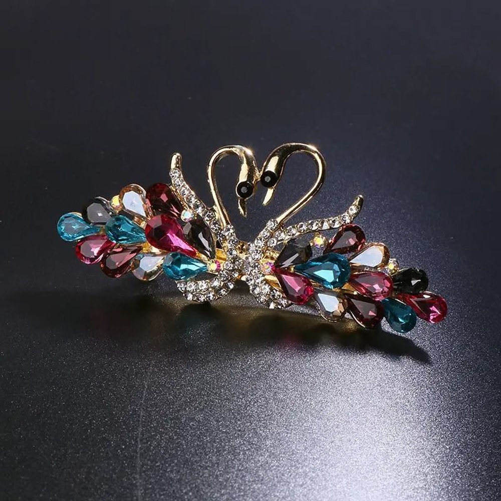 Sparkly Diamond Swan Hair Barrettes Stylish Hair Clips 8