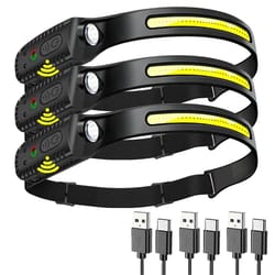 led sensor headlamp, usb rechargeable, waterproof outdoor torch for hands-free lighting