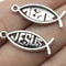 Vintage Hollow Jesus Fish Key Chain Charms For Jewelry Making 8