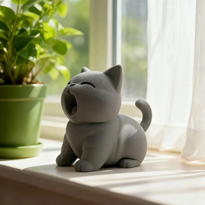 3D Printed Creative Cat Ornament For Home And Desk Decor 0