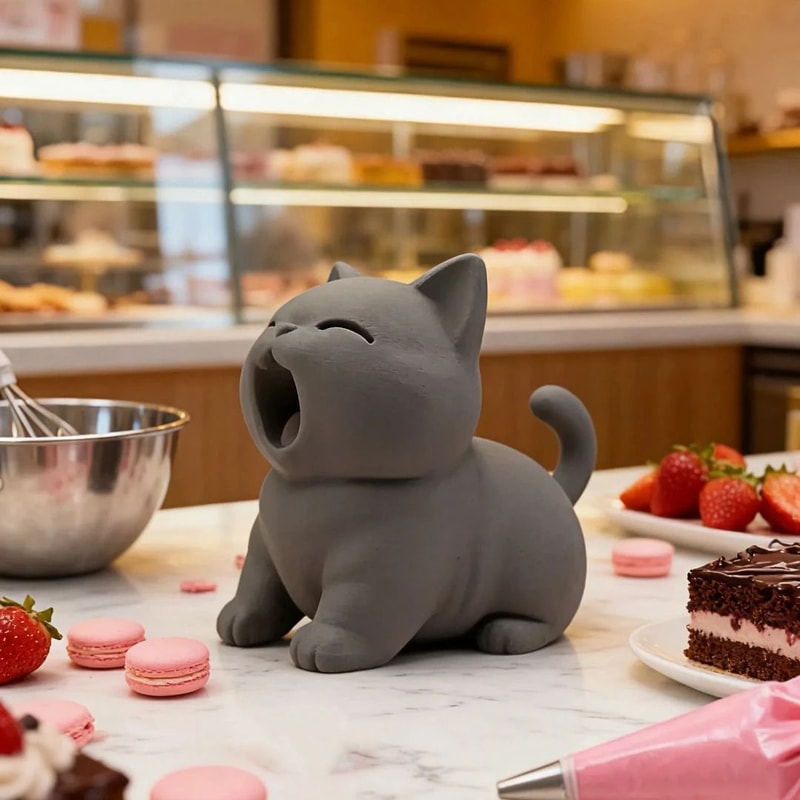 3D Printed Creative Cat Ornament For Home And Desk Decor 1