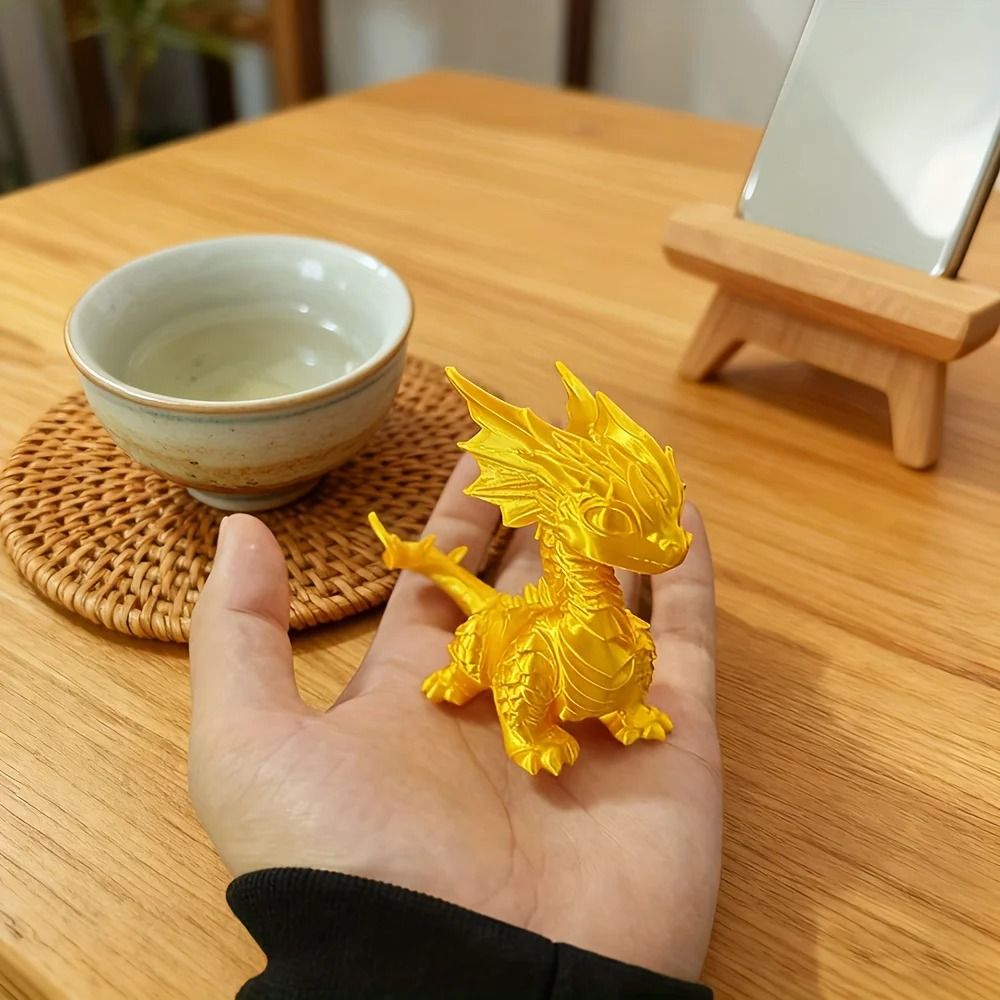 Mini Golden Dragon Desktop Figurine For Home Decor 6