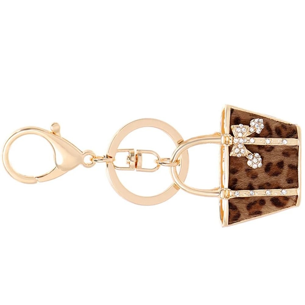 Leopard Print Bag Shaped Keychain For Keys And Car Gifts 2