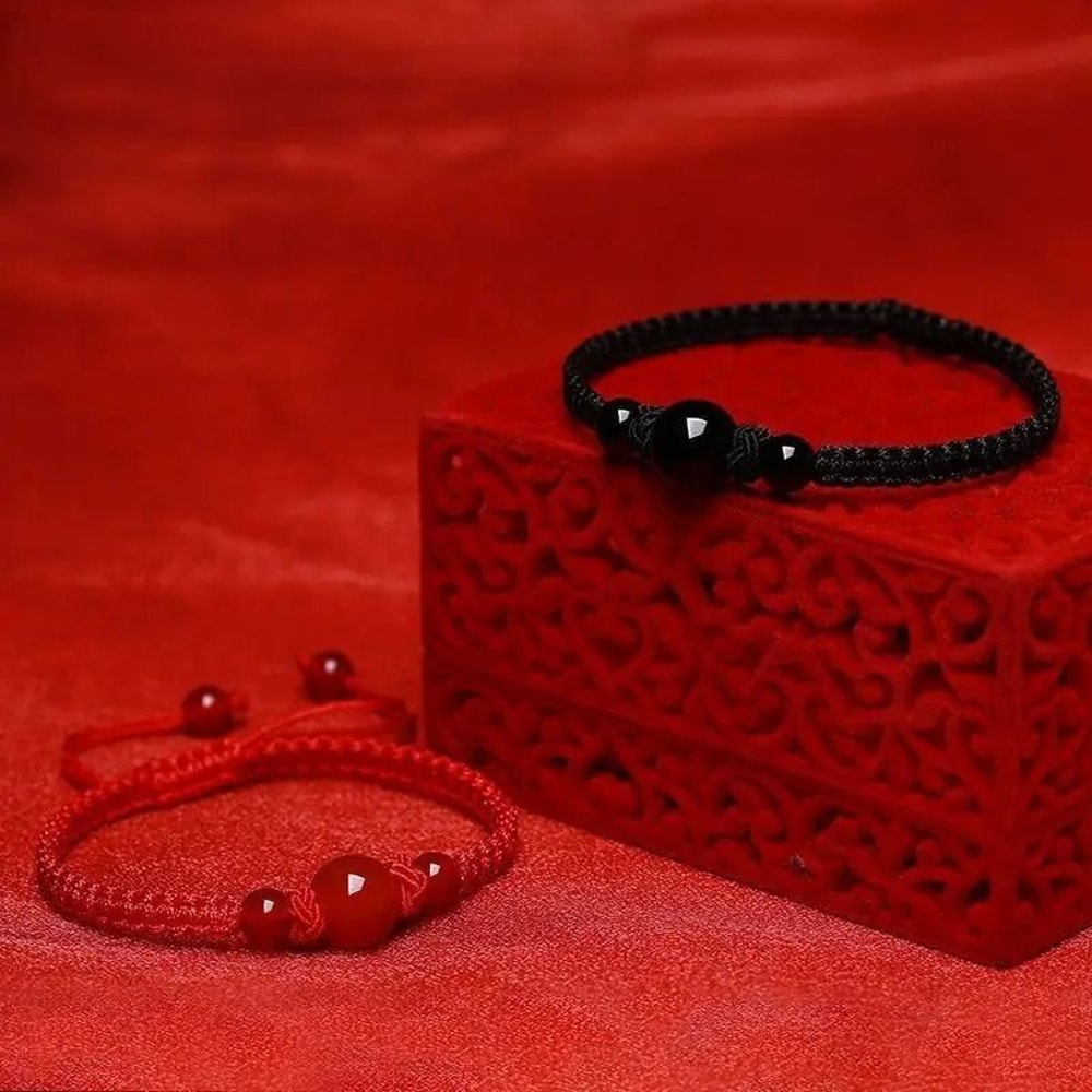 Onyx And Obsidian Braided Natural Stone Bracelet For Men And Couples 1