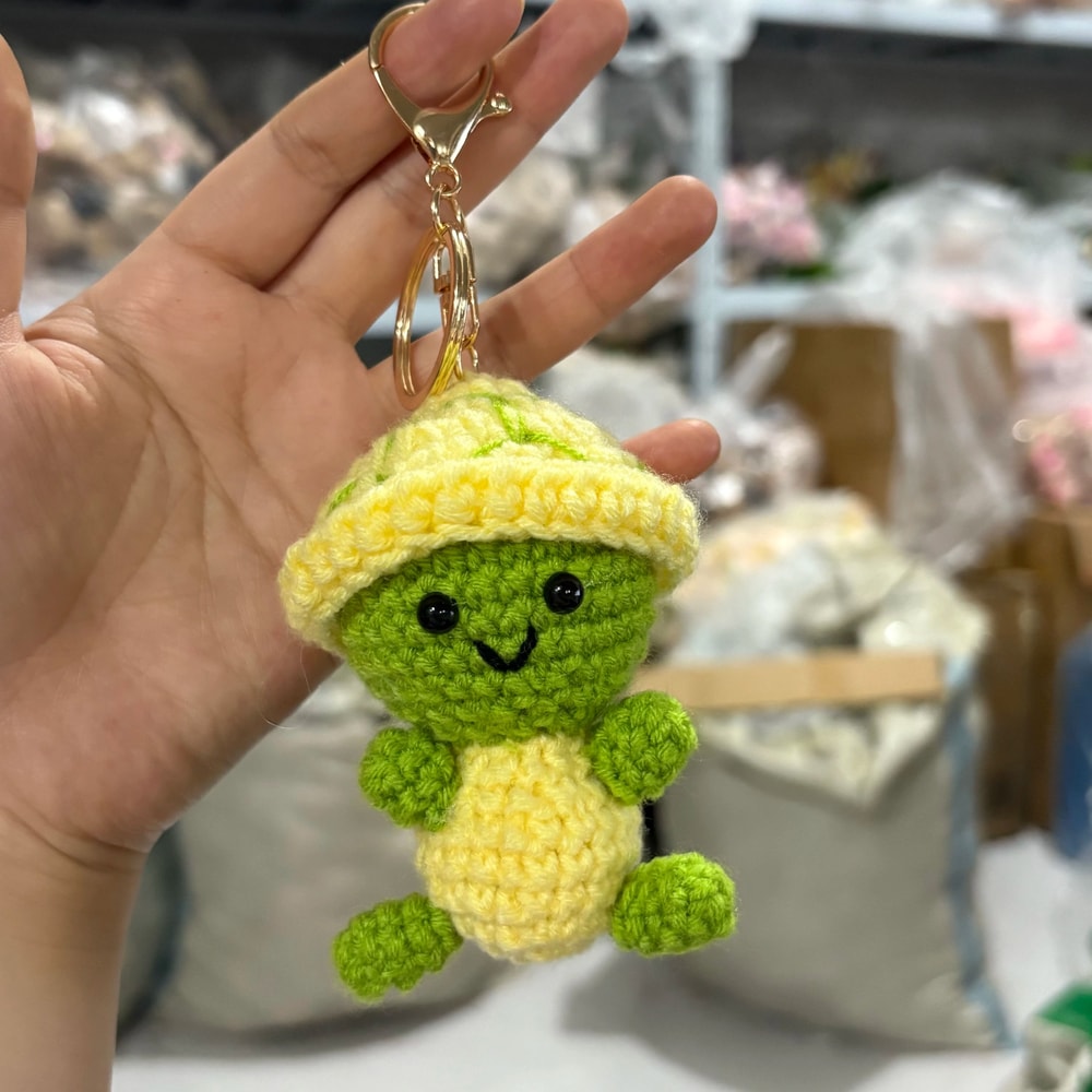 Handmade Woven Crochet Tortoise Keychain In Bohemian Style 4