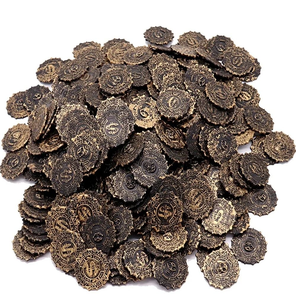 Faux Bronze Roman Pirate Coin Props Set For Party Decorations 1