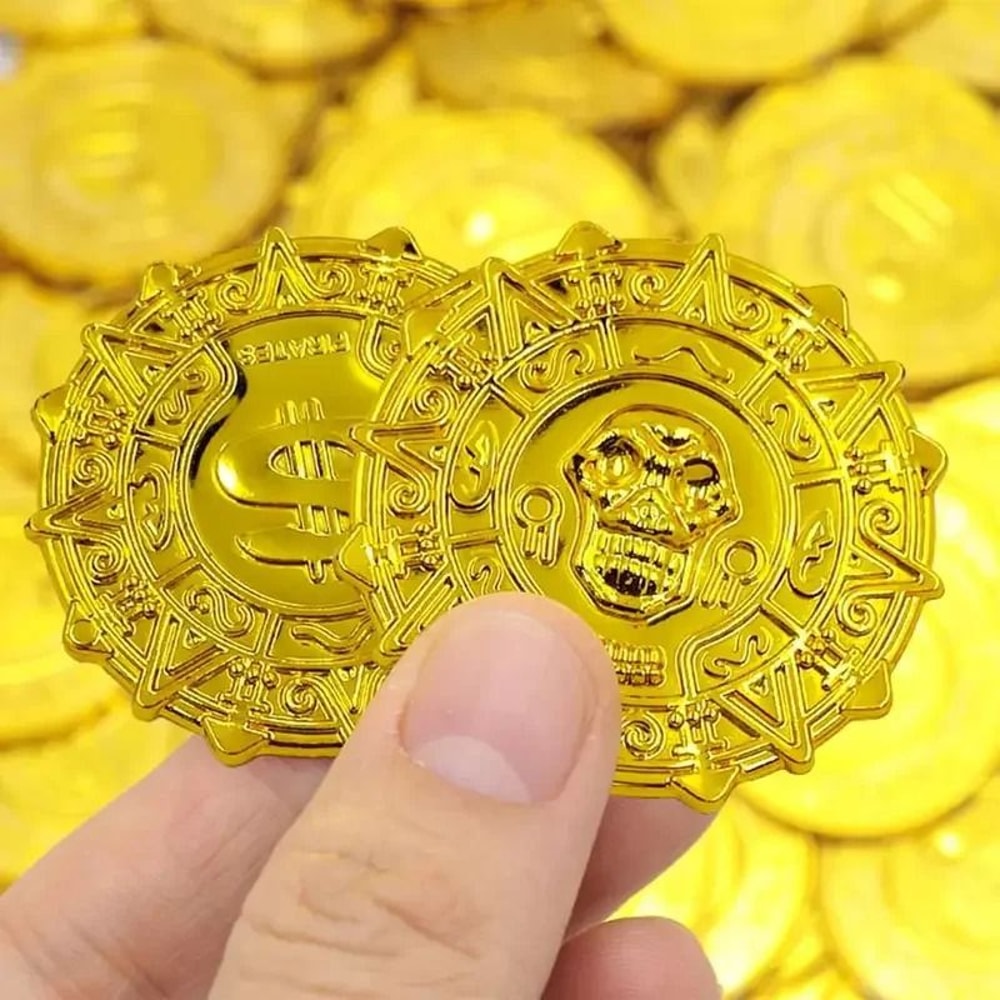 Faux Bronze Roman Pirate Coin Props Set For Party Decorations 3