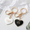 Couple Heart Key Chain Set Black And White Alloy Keyrings 0