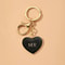 Couple Heart Key Chain Set Black And White Alloy Keyrings 1