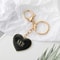 Couple Heart Key Chain Set Black And White Alloy Keyrings 6
