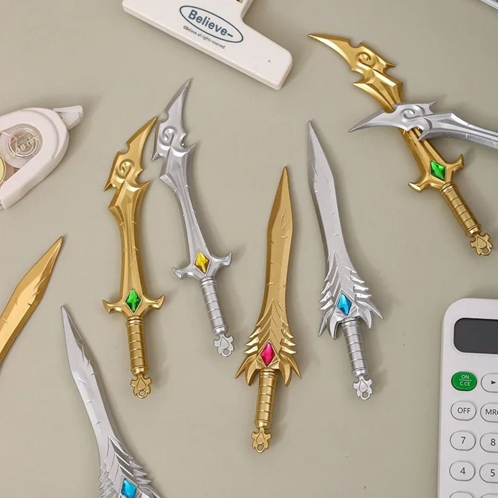 Creative Gem Sword Shaped Water Pen Set Cool Novelty Stationery Gift 4