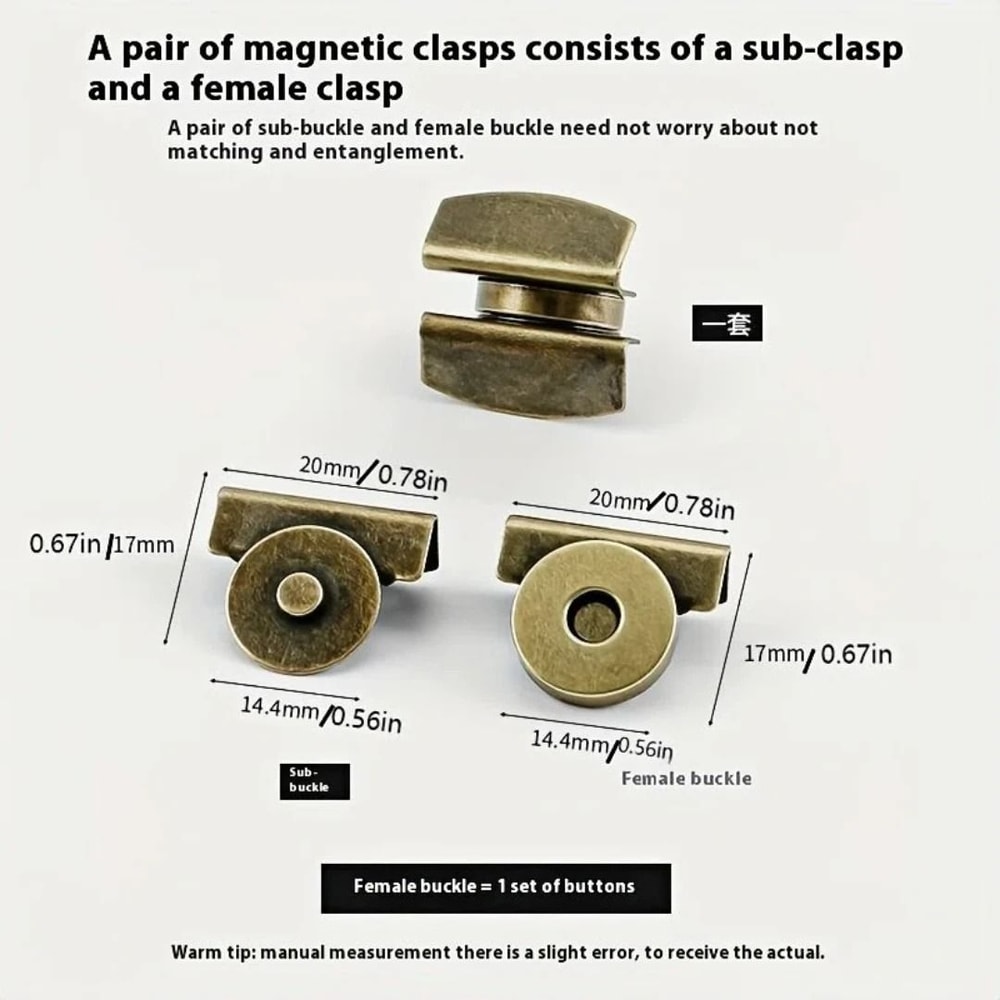 Seamless Magnetic Button Set For Bags Wallet Clothes DIY Craft Accessories 4