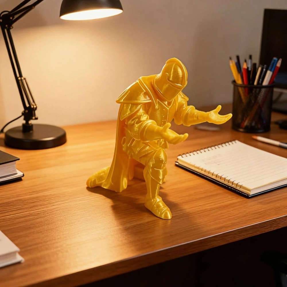 Golden Knight Creative Pen Holder Personalized Desktop Ornament Pen Storage Rack 4