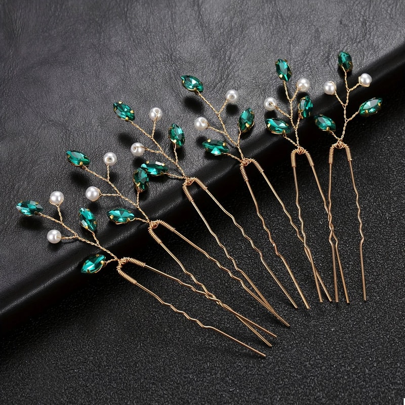 Faux Pearl Decor Hair Pins Set Of Six Fashion Bridal Hair Accessories 3
