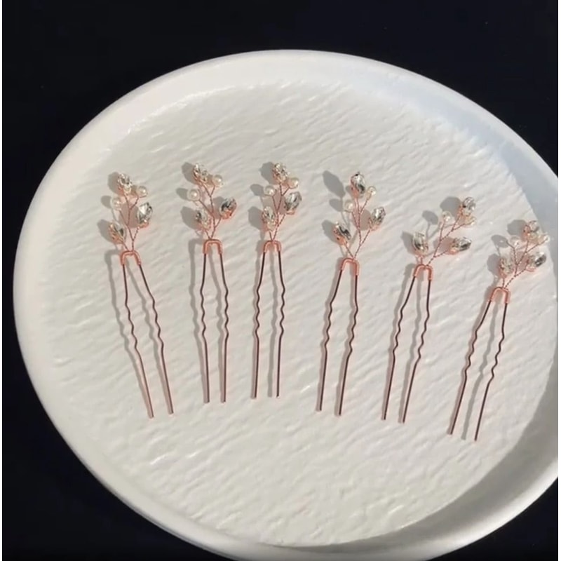 Faux Pearl Decor Hair Pins Set Of Six Fashion Bridal Hair Accessories 5