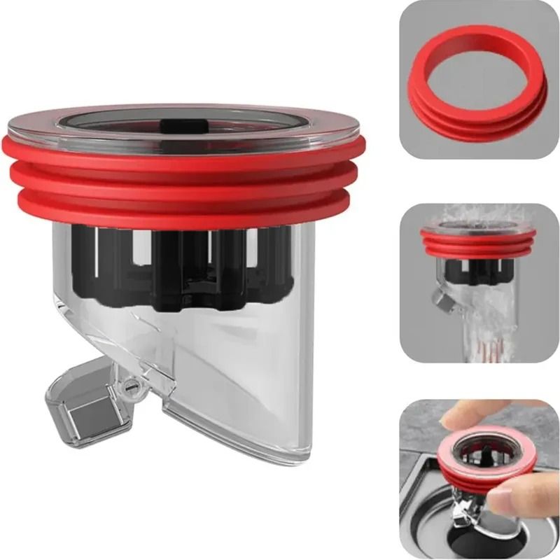 Odor Proof Floor Drain Valve Backflow Preventer Shower Plug Drainage System Accessory 0