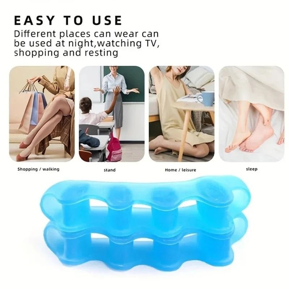 Soft Touch Silicone Toe Spacers Reusable Foot Separator Set 3